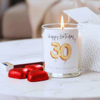 Personalised 30th Birthday Candle Gift Set – Gold Balloon | Friend, Daughter
