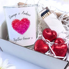 Personalised Sparkly Pink Heart Candle Gift Set | Couples, Partner