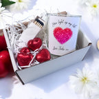Personalised Sparkly Pink Heart Candle Gift Set | Couples, Partner