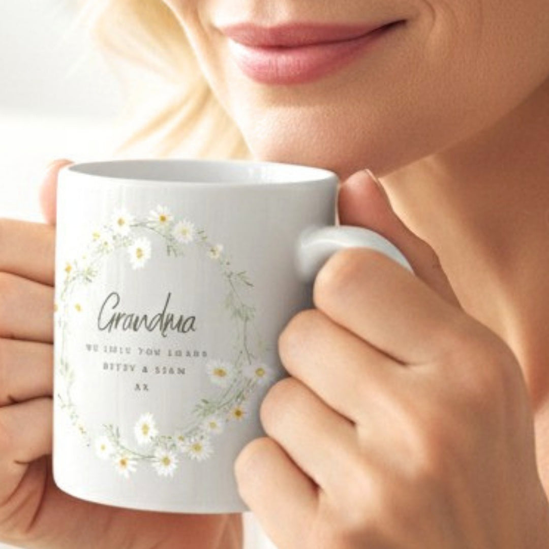 Personalised Daisy Flower Mug | Grandma, Nana