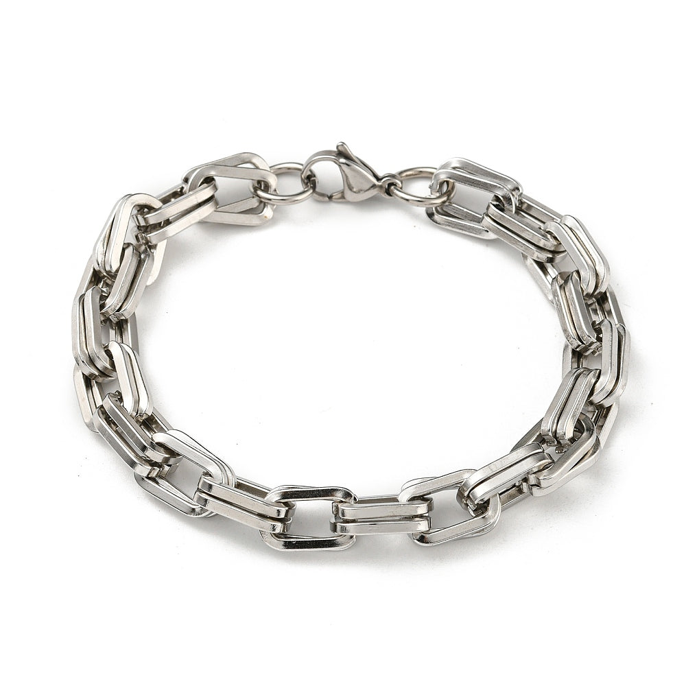 Men's Long Link Silver Bracelet