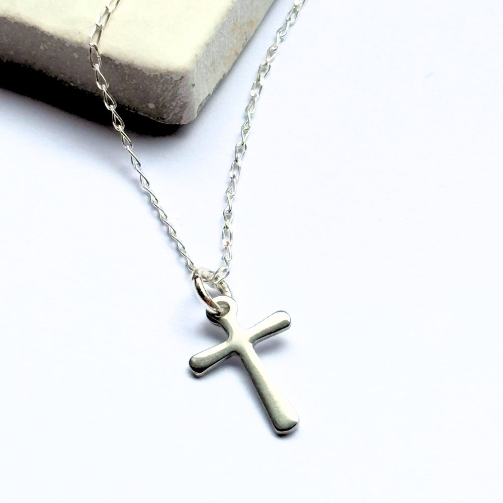 Silver Cross Charm Necklace
