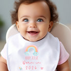 Personalised Born in 2026 Rainbow Baby Outfit: Bib, Vest, Baby Grow