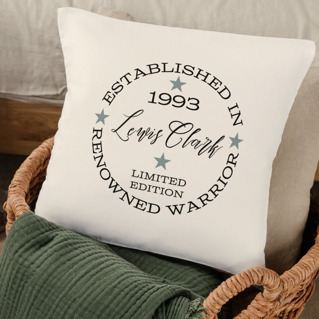 Personalised Message Name and Year Cushion