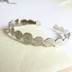 Silver Textured Circle Bangle
