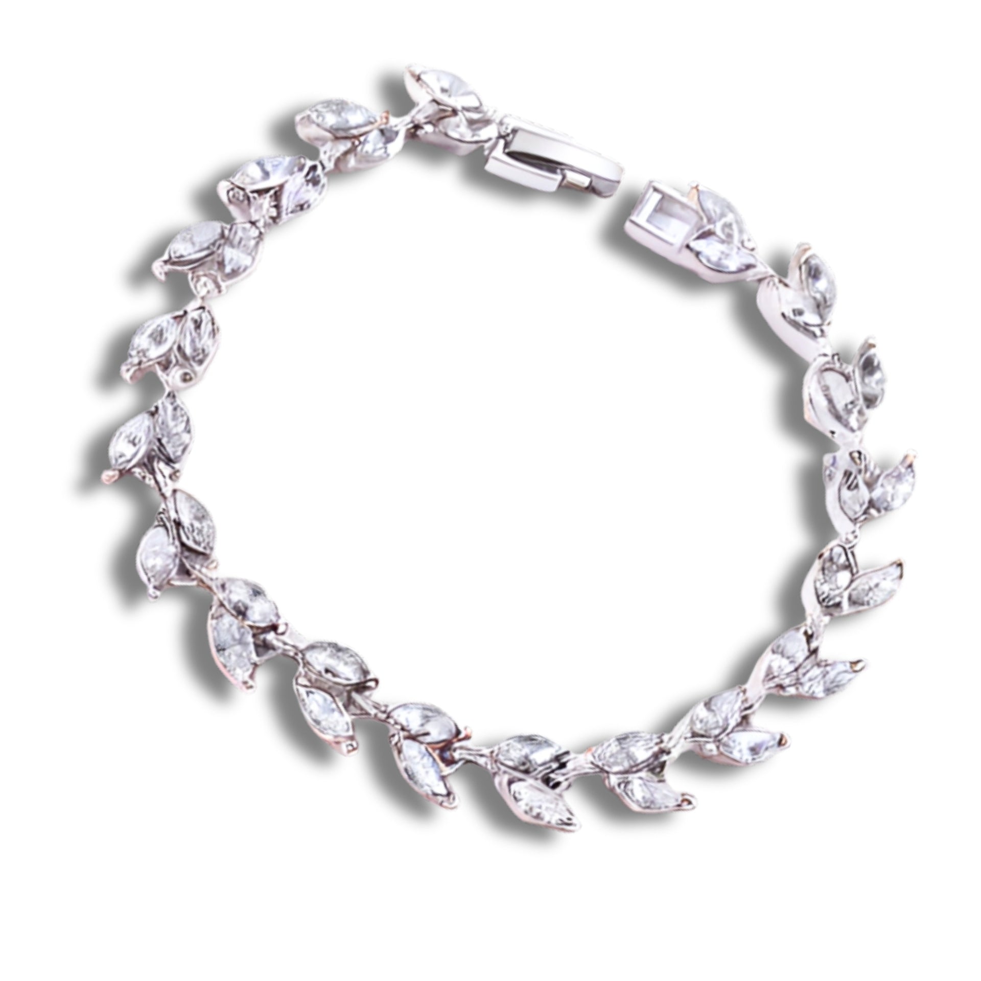 Silver Diamante Navette Bracelet