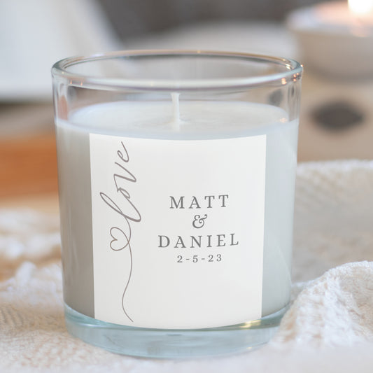 Personalised Love Heart Candle