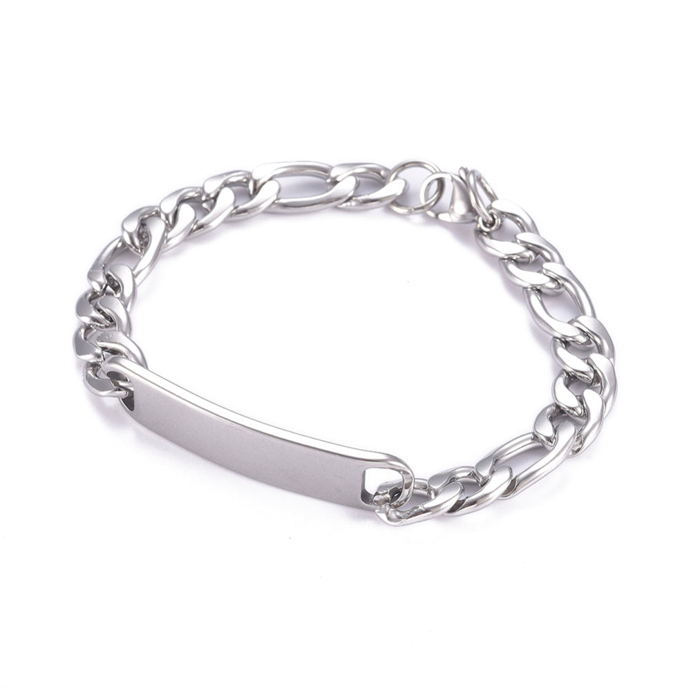 Men's Chunky ID Silver Bracelet