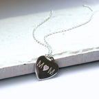 Sterling Silver Heart Charm with Mum Necklace