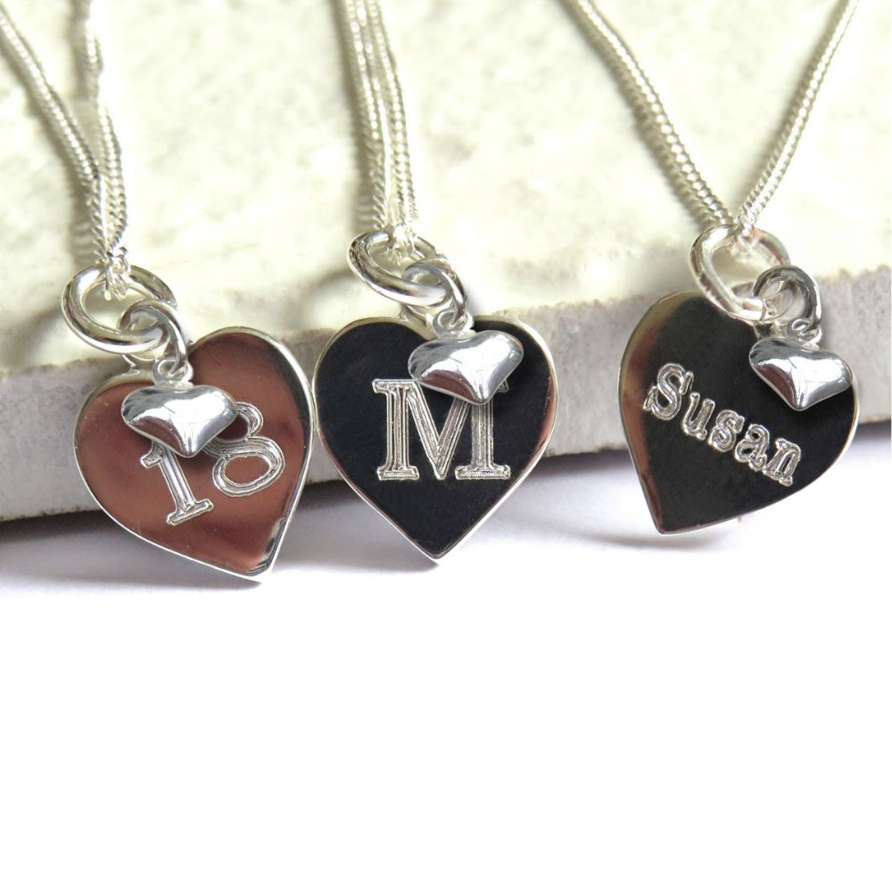 Personalised Sterling Silver Mini Heart Necklace