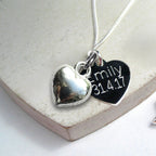 Personalised Sterling Silver Heart Charm Necklace