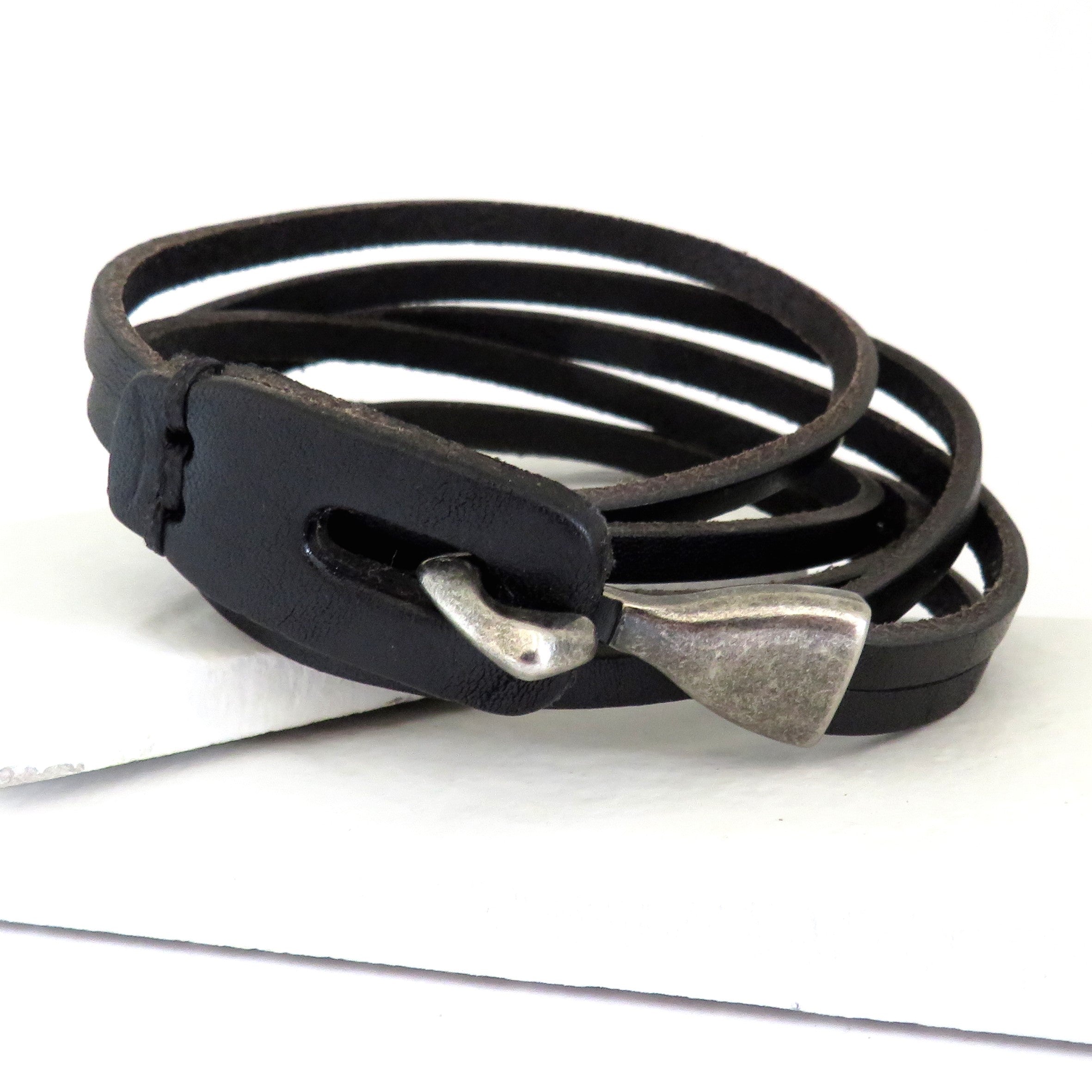 Men's Leather Brown Wrap Bracelet