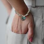 Personalised Birthstone Charm Cable Bracelet