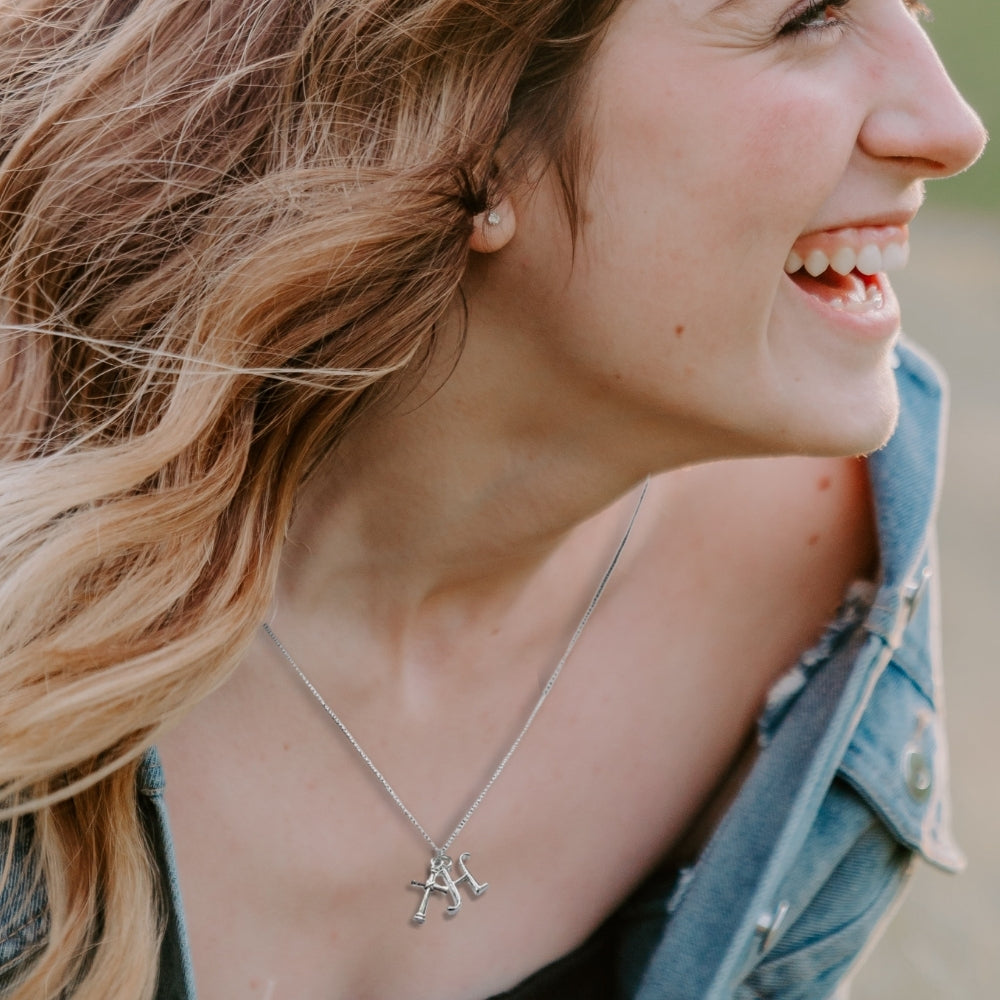 Personalised Initial Cross Charm Necklace