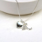 Personalised Initial Puff Heart Charm Necklace