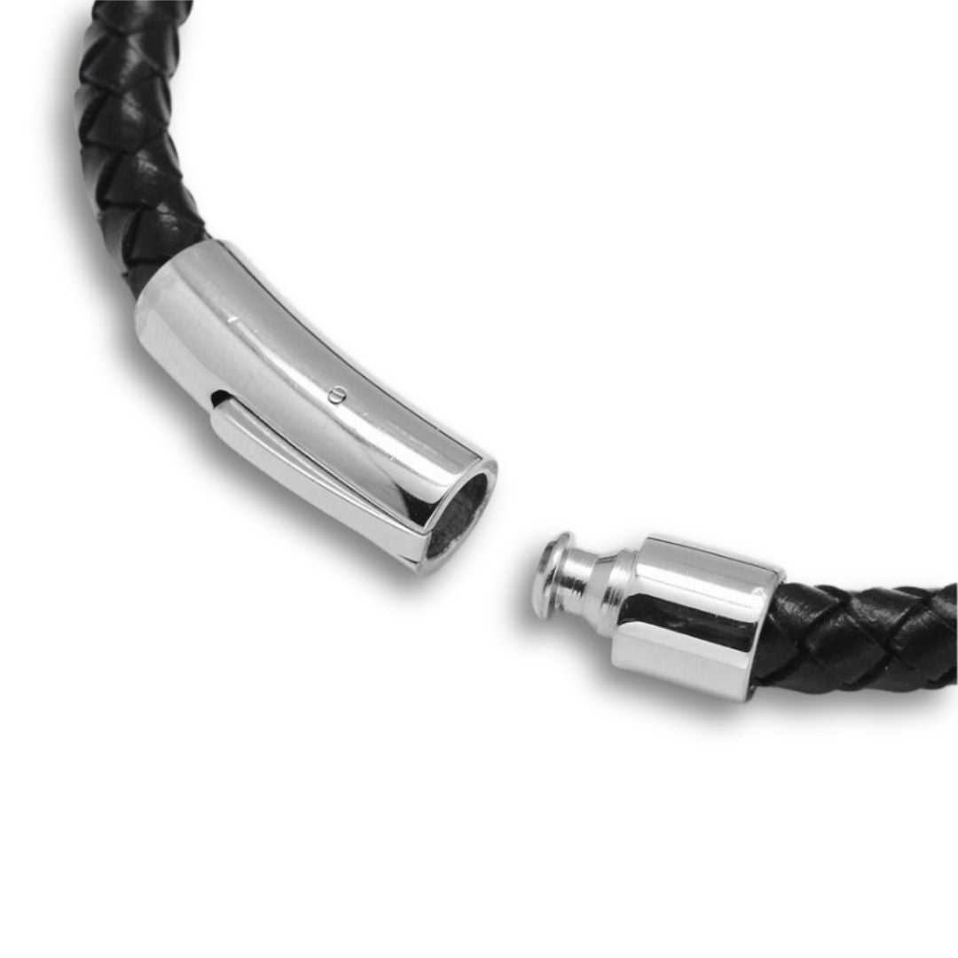 Men's Black Leather Rope Bracelet