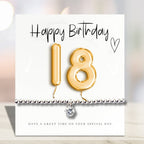 18th Birthday Cubic Zirconia Bracelet & Gold Balloons Mini Hamper