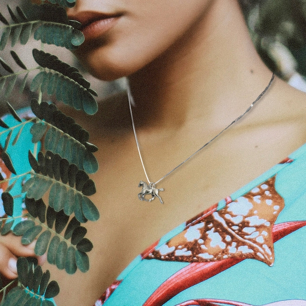Horse Charm Silver Necklace