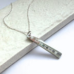 Personalised Silver Thin Bar Necklace