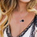 Personalised Edge Silver Heart Charm Necklace