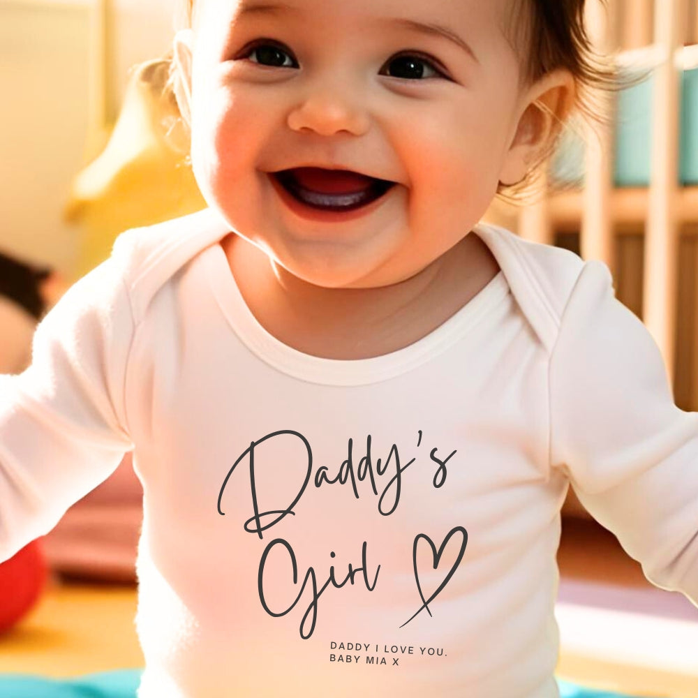 Personalised Daddy's Girl Baby Outfit: Bib, Vest, Baby Grow