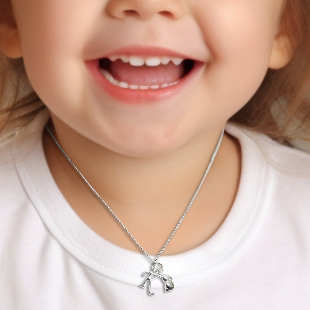 Personalised Initial Bunny Rabbit Charm Necklace