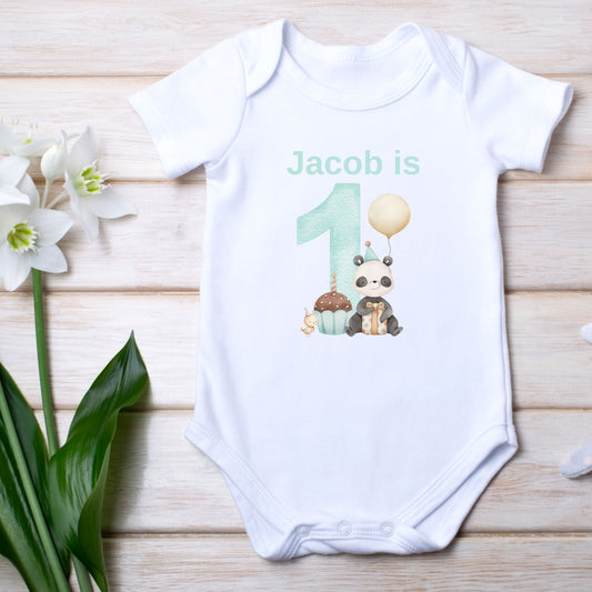 Personalised Boys First Birthday Baby Vest