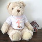 Personalised Girls Luxury Teddy Bear with 1st Birthday Shirt