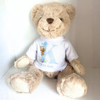 Personalised Luxury Teddy Bear Blue Initial & Teddies Shirt