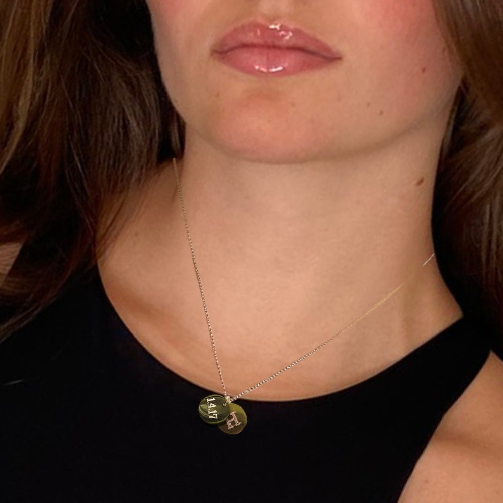 Personalised Gold Double Mini Disc Engraved Necklace