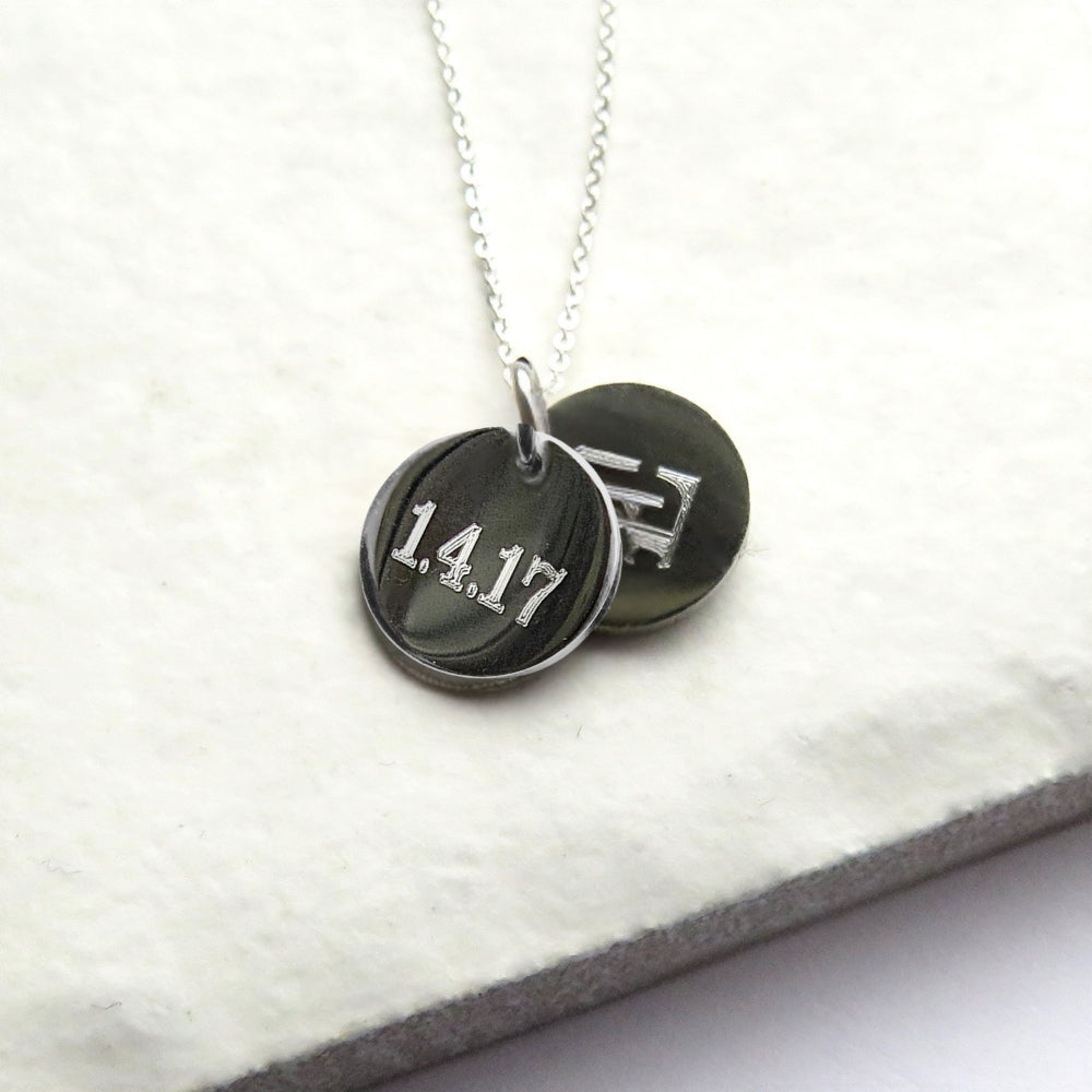 Personalised Silver Double Mini Disc Engraved Necklace