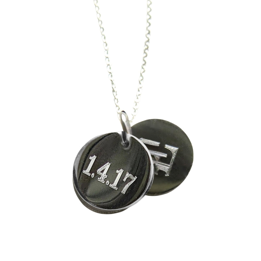 Personalised Silver Double Mini Disc Engraved Necklace