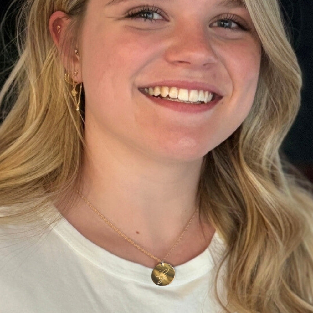 Personalised Gold Single Letter Necklace | Initial