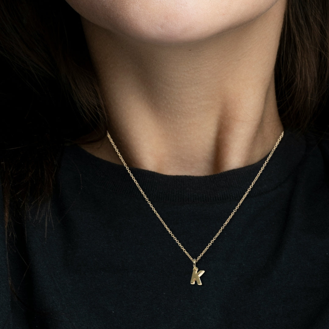 Personalised Tiny Gold Initial Necklace