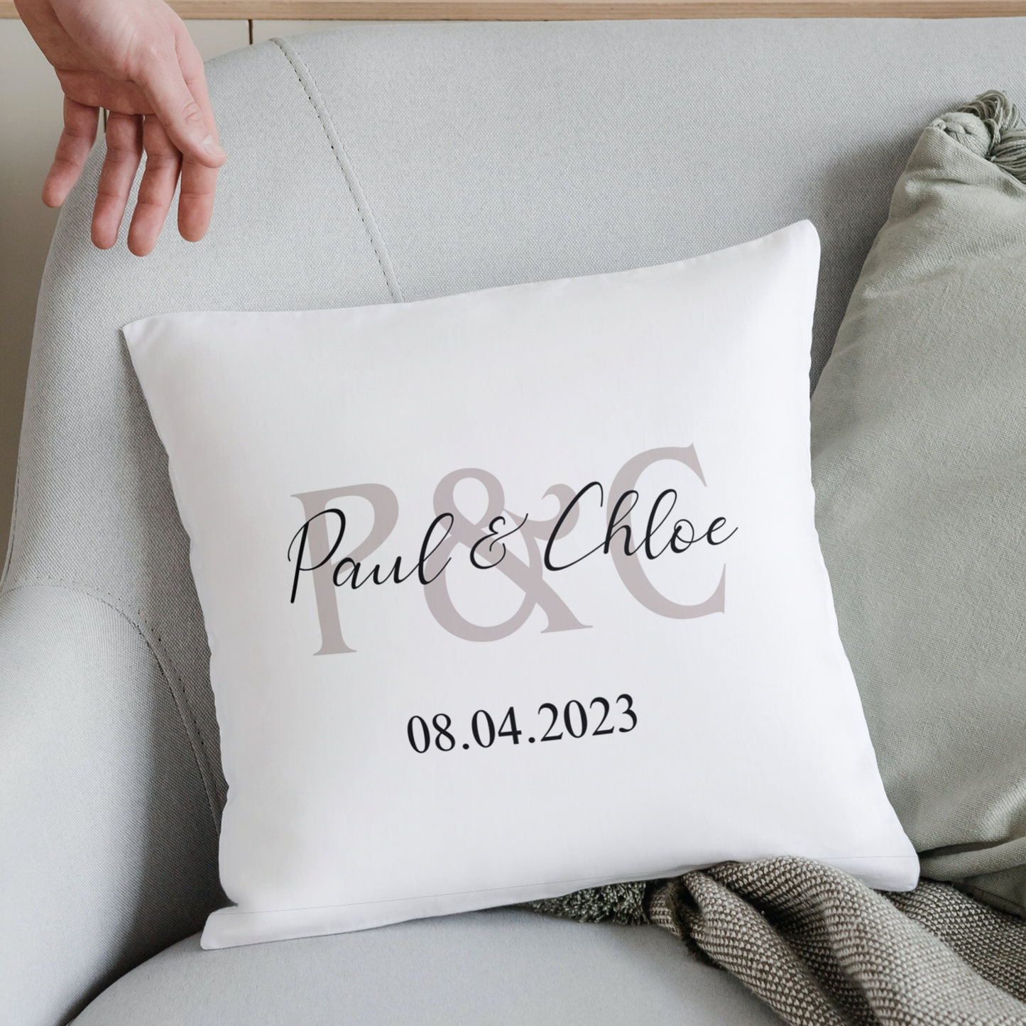 Mr & Mrs Couples Initial Cushion