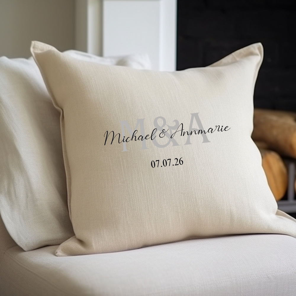 Mr & Mrs Couples Initial Cushion