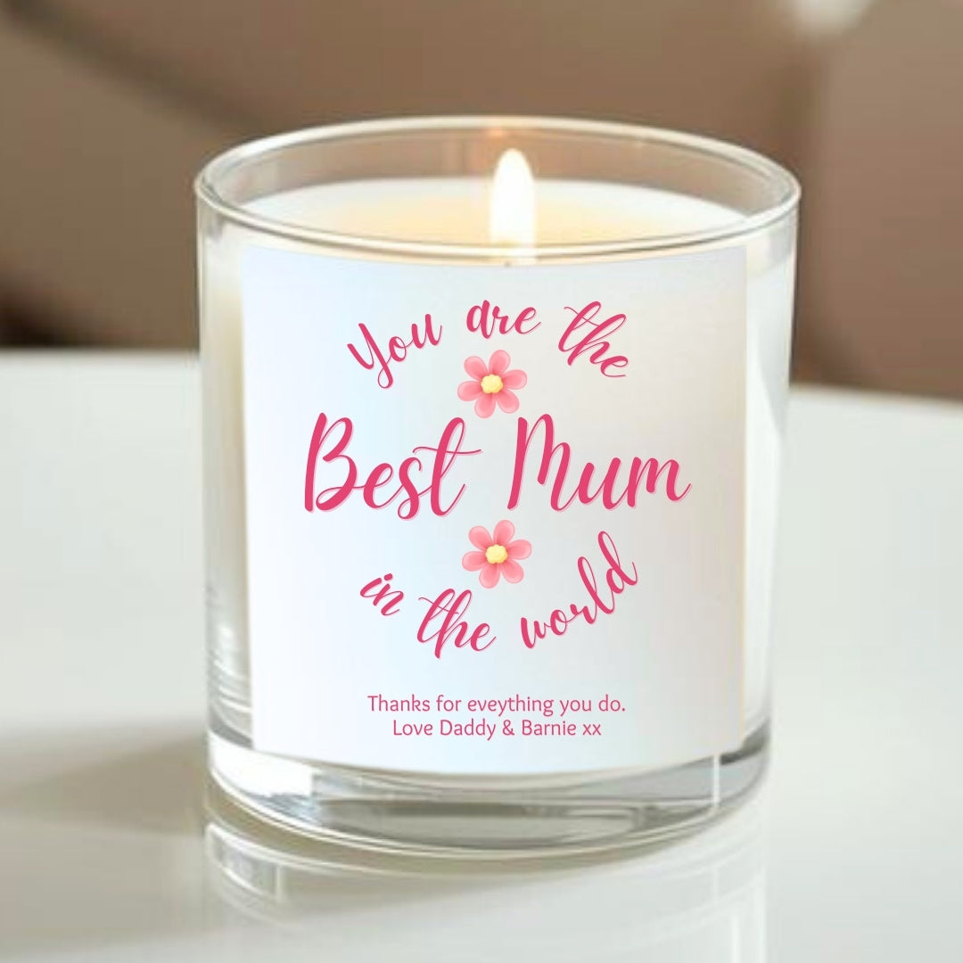 Personalised You're The Best Mum In The World Candle Gift Set | Mothers Day, Birthday