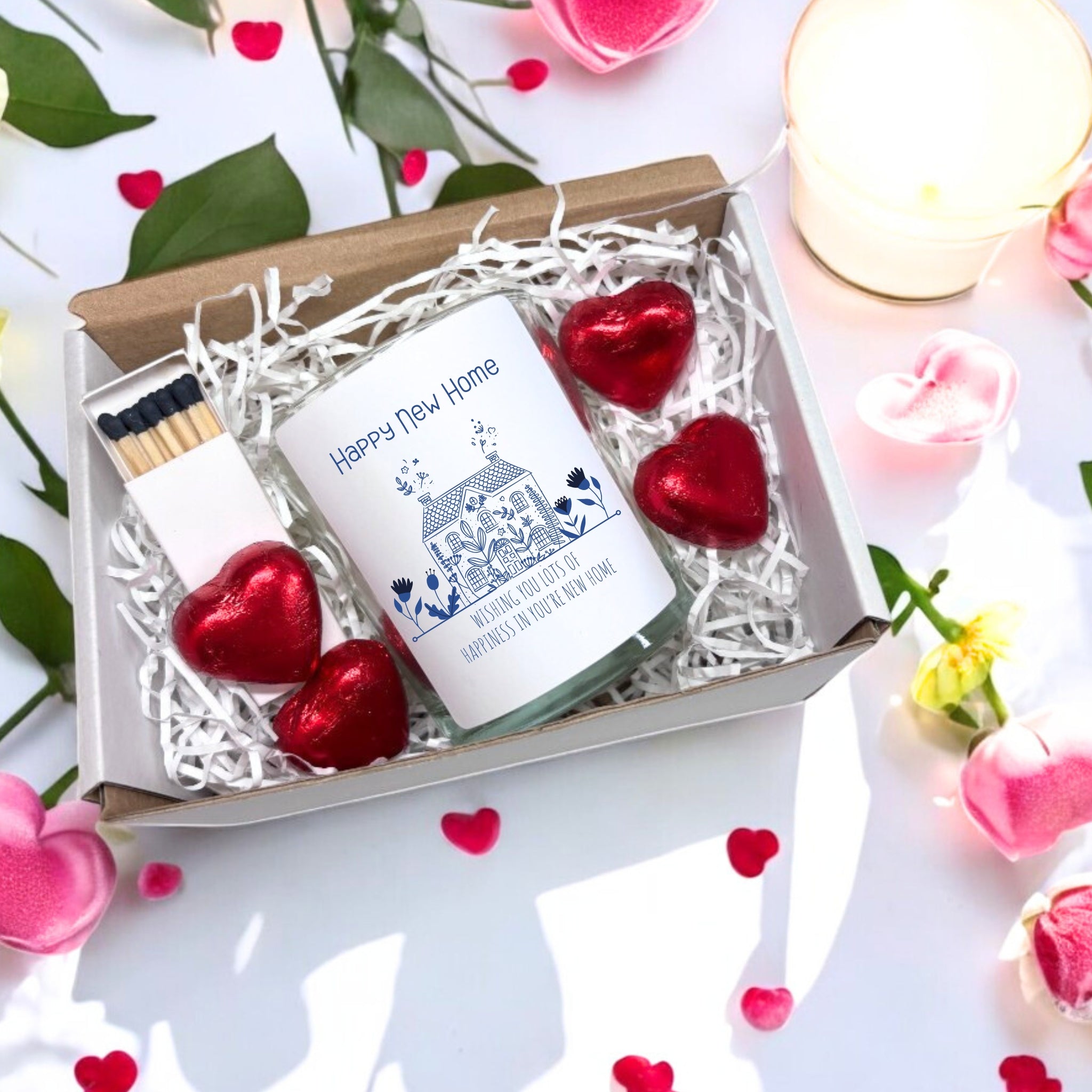Personalised Happy New Home Candle Gift Set