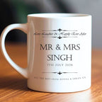 Personalised Love Laughter Wedding Mugs Gift Set | Engagement