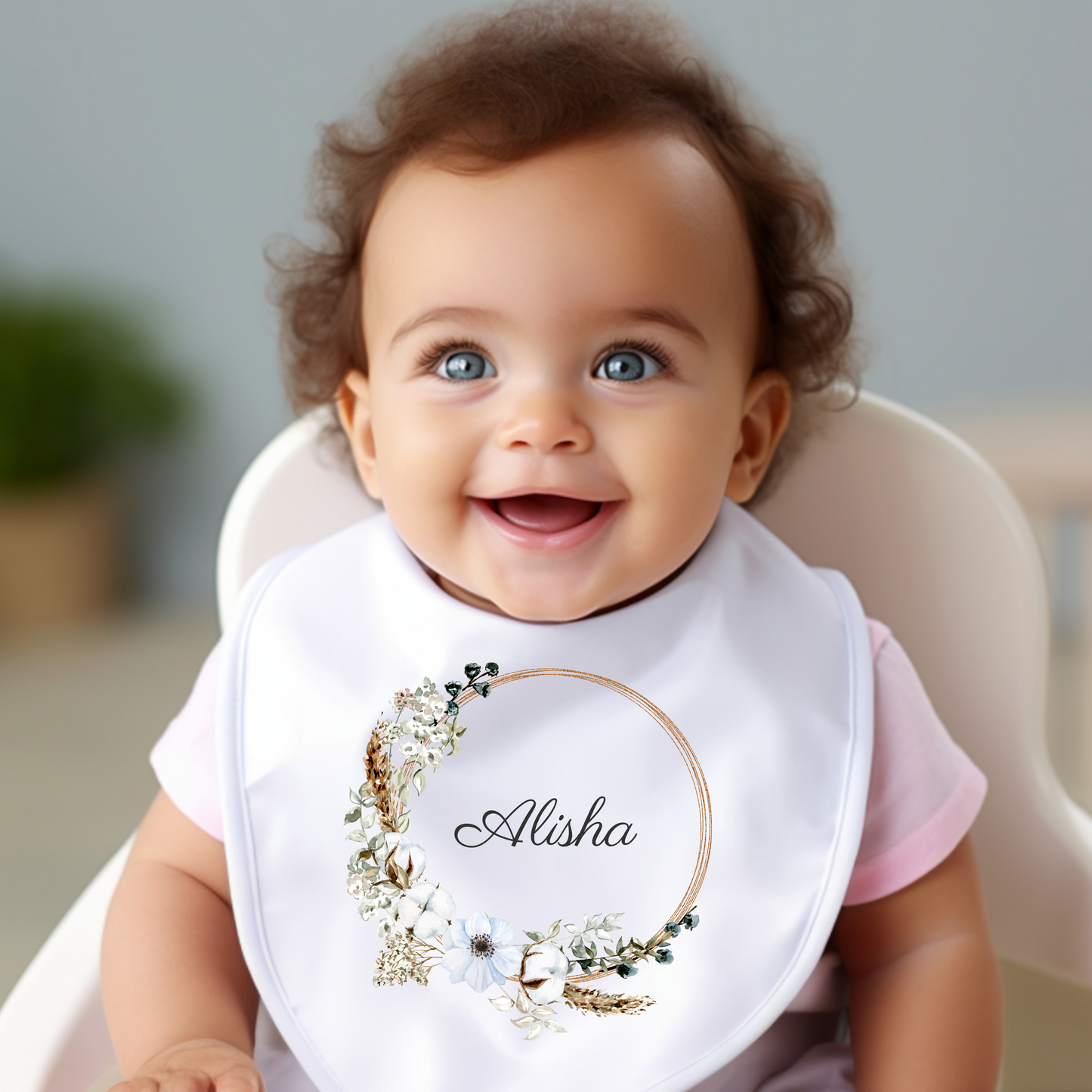 Personalised Girls Boho Baby Bib