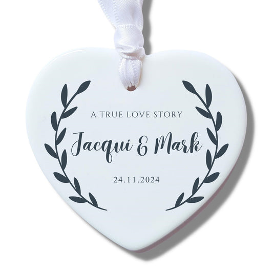 Personalised A True Love Story Ceramic Decoration