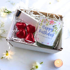Personalised Pretty Flowers Happy Birthday Candle Gift Set | Keepsake for Friend, Family