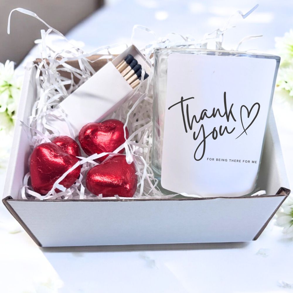Personalised 'Thank You' Candle Gift Set: Linen Scent