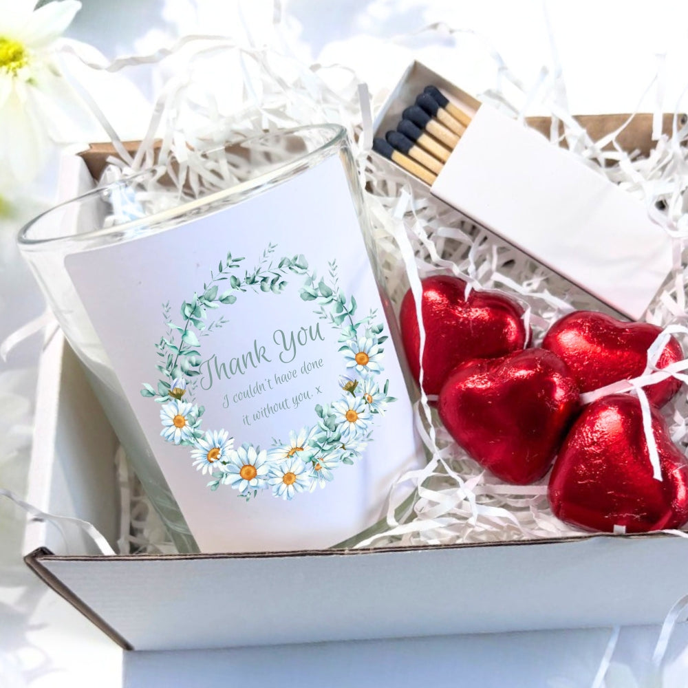 Thank You Daisy Flowers Candle Gift Set