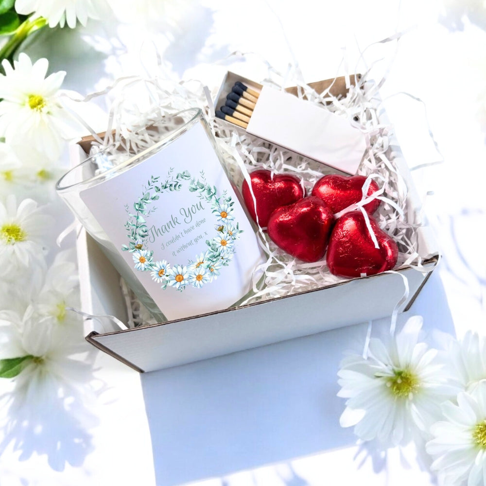 Thank You Daisy Flowers Candle Gift Set