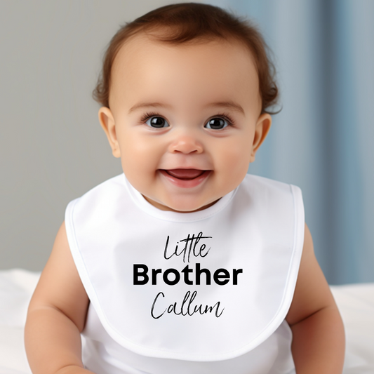 Personalised Little Brother Baby Bib