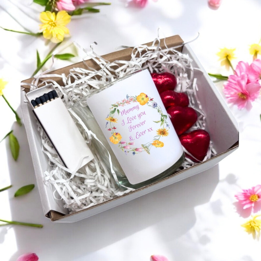 Personalised Flower Circle Candle Gift Set