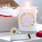 Personalised Flower Circle Candle Gift Set | Keepsake for Friend, Family
