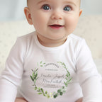 Personalised Christening Day Baby Outfit: Bib, Vest, Baby Grow