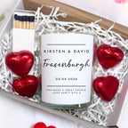 Personalised Minimalist Wedding Candle Gift Set | Keepsake for Couples